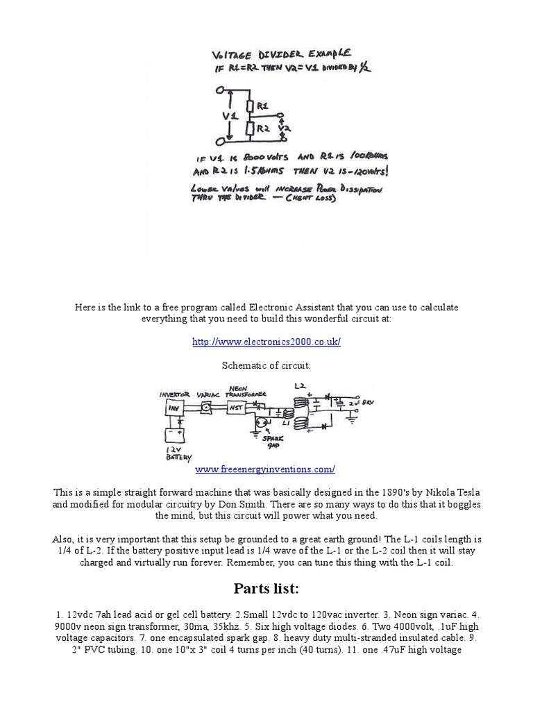 Tesla-Inspired Circuit Design Guide | PDF