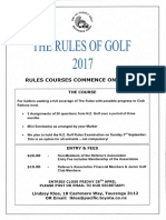 Rules of Golf Course Information