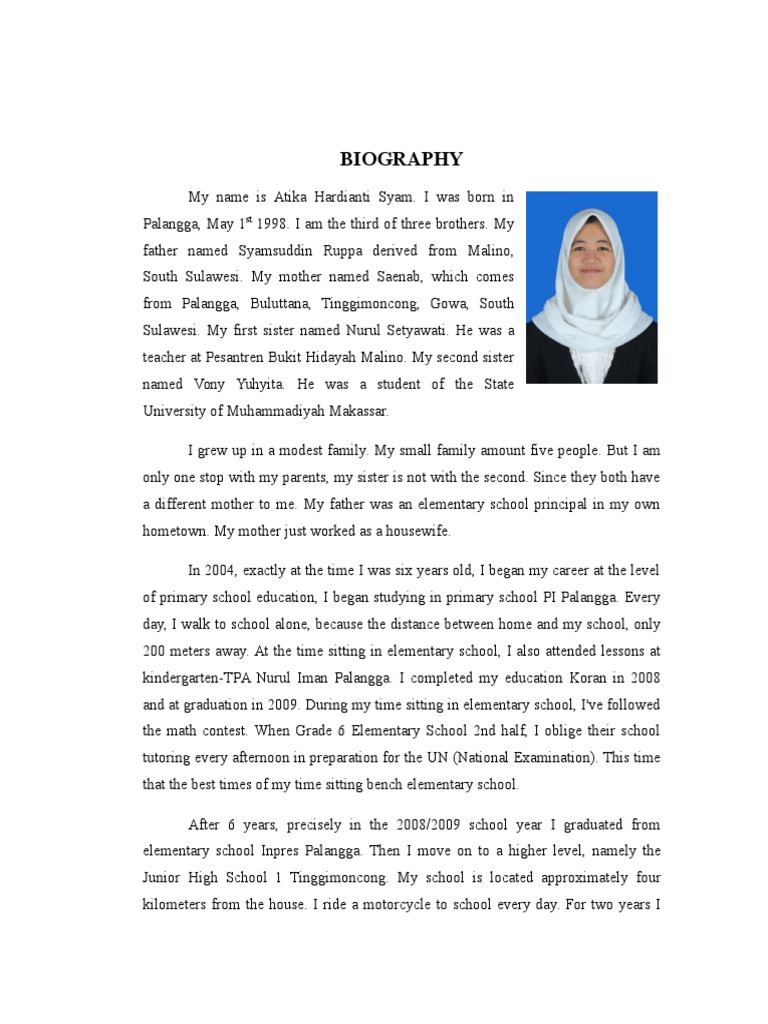 Biography PDF Secondary School Middle Schools