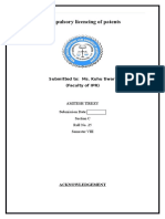 Compulsory Licencing of Patents: Submitted To: Ms. Kuhu Tiwari (Faculty of IPR)