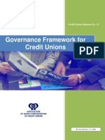 Governance Framework For Credit Unions Version October 13 2009