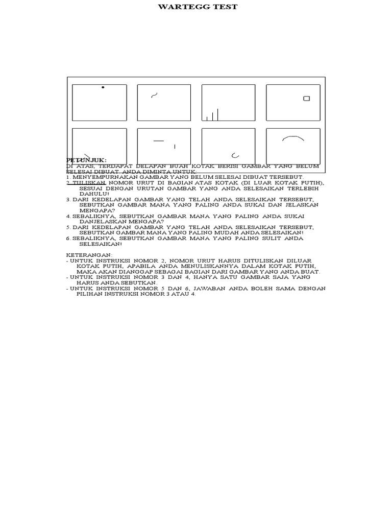 Psikotes Wartegg Test PDF | PDF | Karier & Perkembangan | Griya & Taman