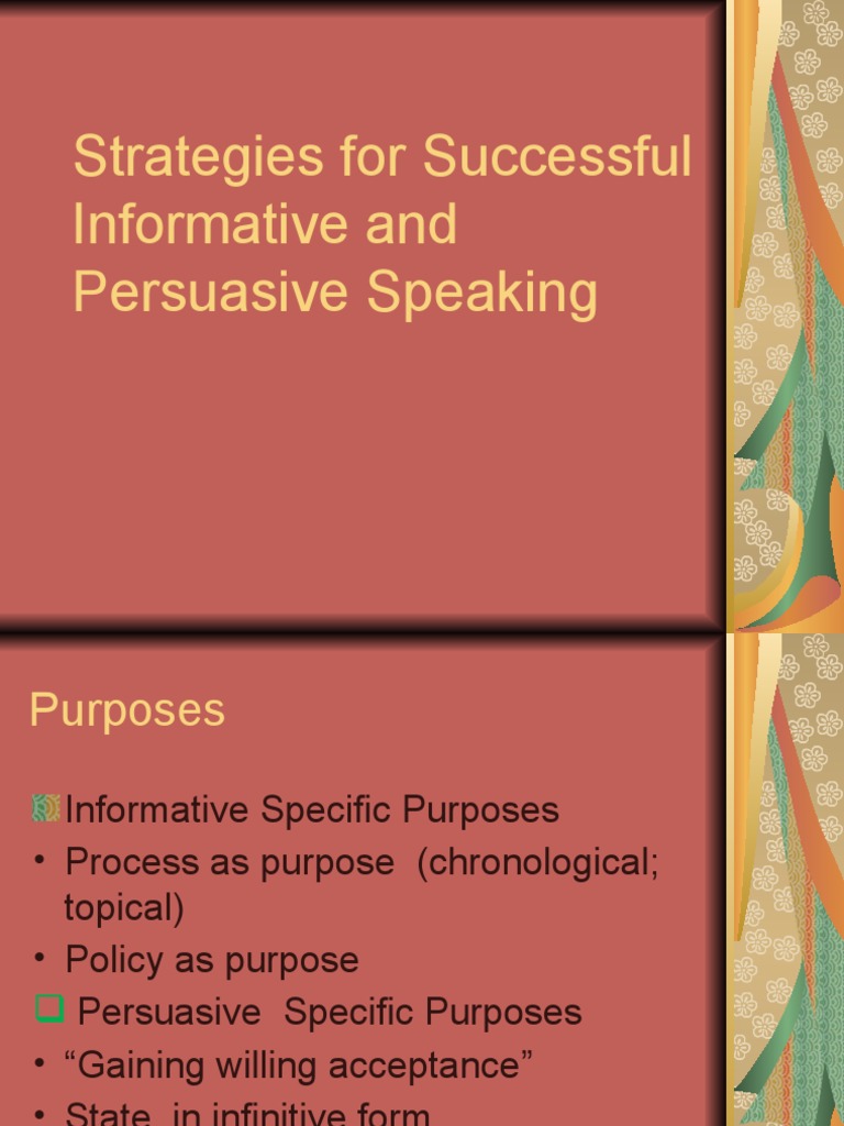 Informative & Persuasive Speaking Guide | PDF