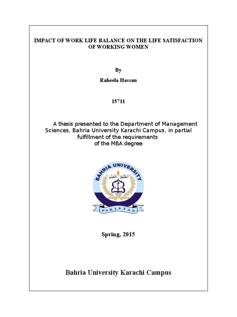 Thesis | PDF | Work–Life Balance | Thesis