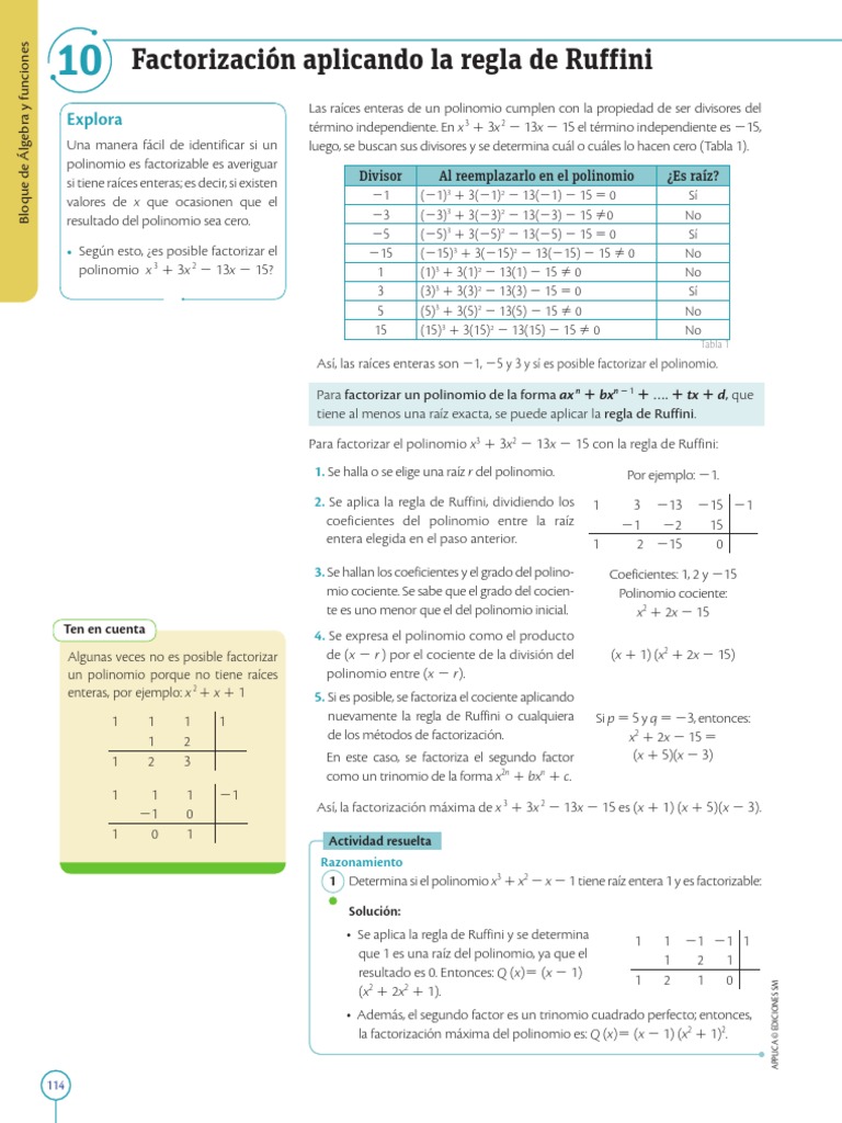 Ruffini | PDF | Factorización | Análisis numérico