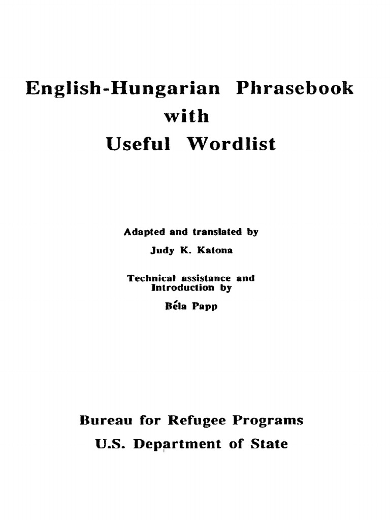Hungarian Phrasebook Pdf