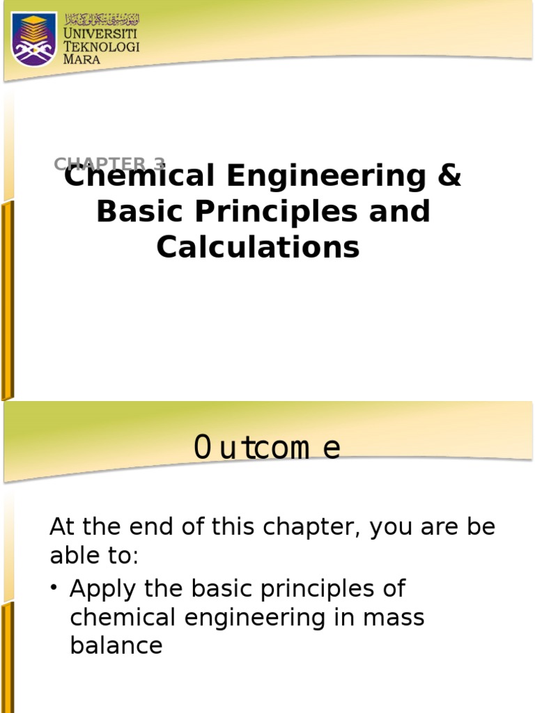 CHAPTER 3 Chem Eng Basic Principles - Calculations | PDF | Mole (Unit ...