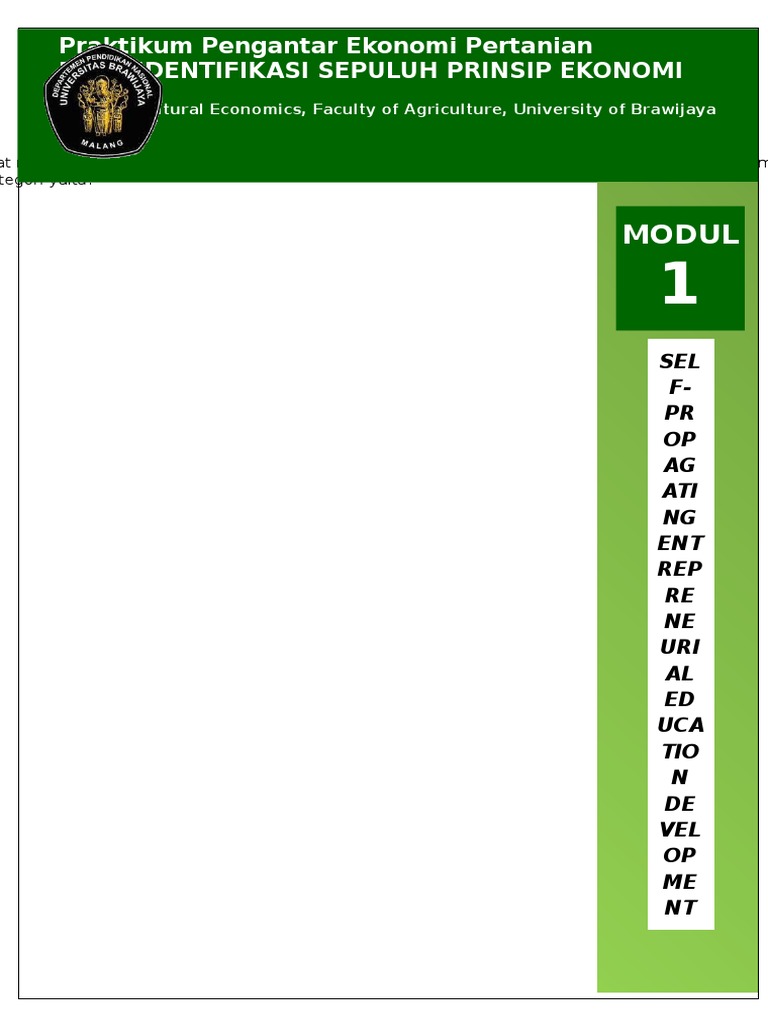 Modul 1. 10 Prinsip Ekonomi . Sujarwo