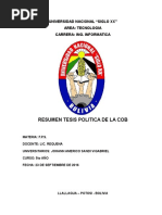 Resumen tesis politica de la COB