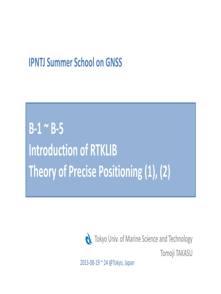 RTKLIB Overview and Applications | PDF | Global Positioning System ...