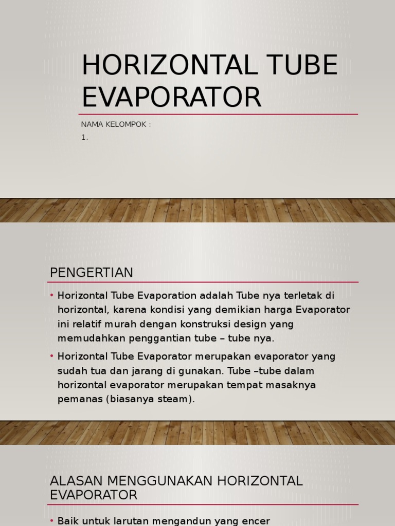 Horizontal Tube Evaporator