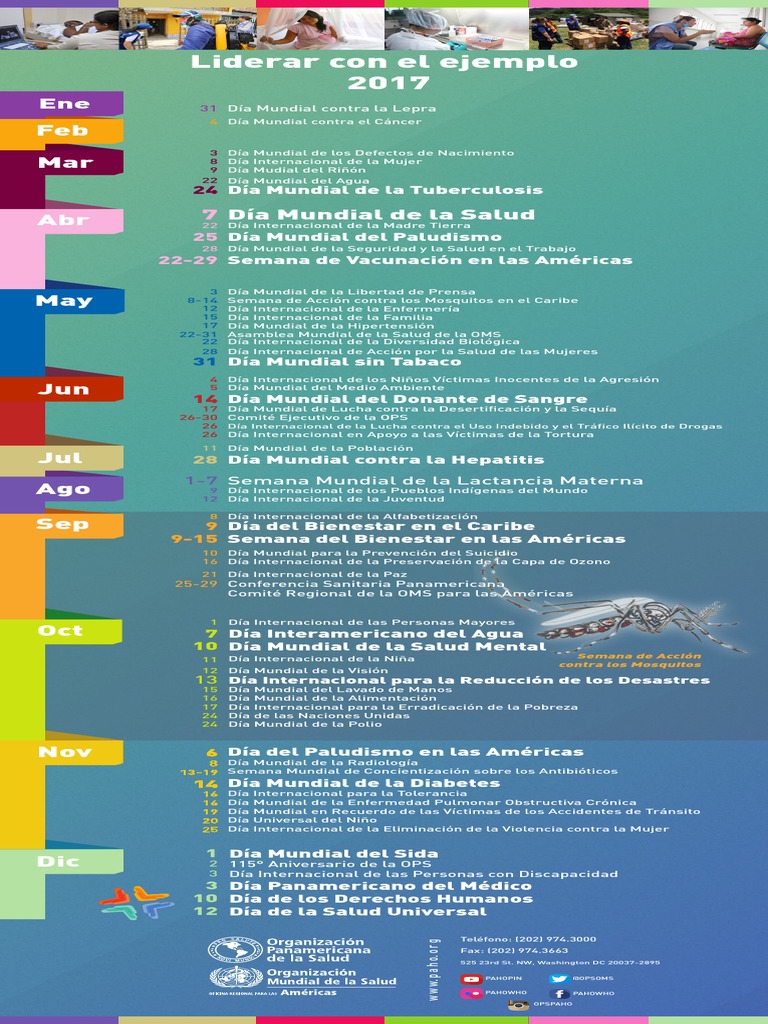 Calendario de Salud 2017 Organización Panamericana de la Salud