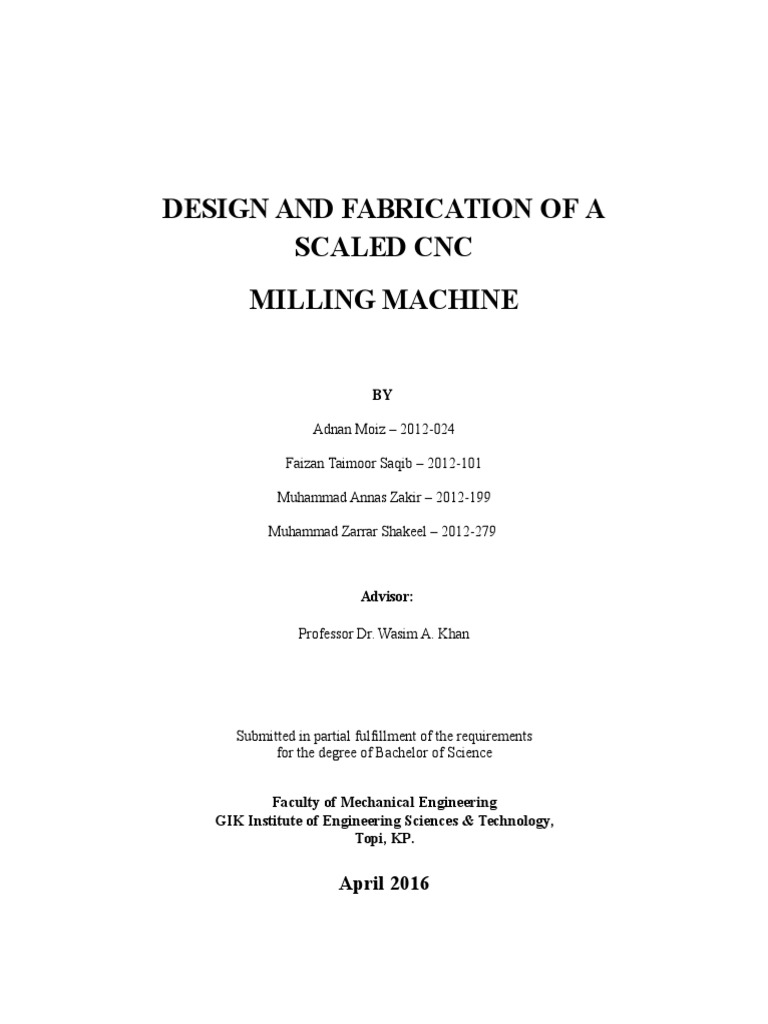 CNC Milling Machine FYP Final Report V1 PDF Numerical Control
