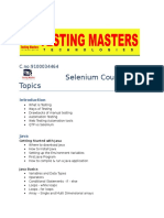 Selinium Course Contents