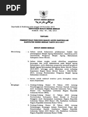 Contoh Sk Pengurus Masjid