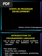 Steps in Programme Development