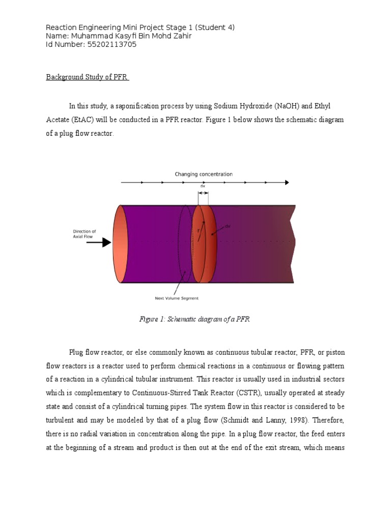 Saponification in a PFR Reactor | PDF | Chemical Reactor | Sodium Hydroxide