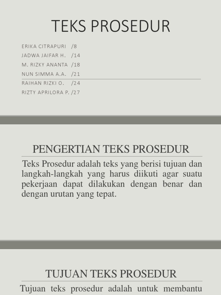 Apa yg dimaksud dgn teks prosedur