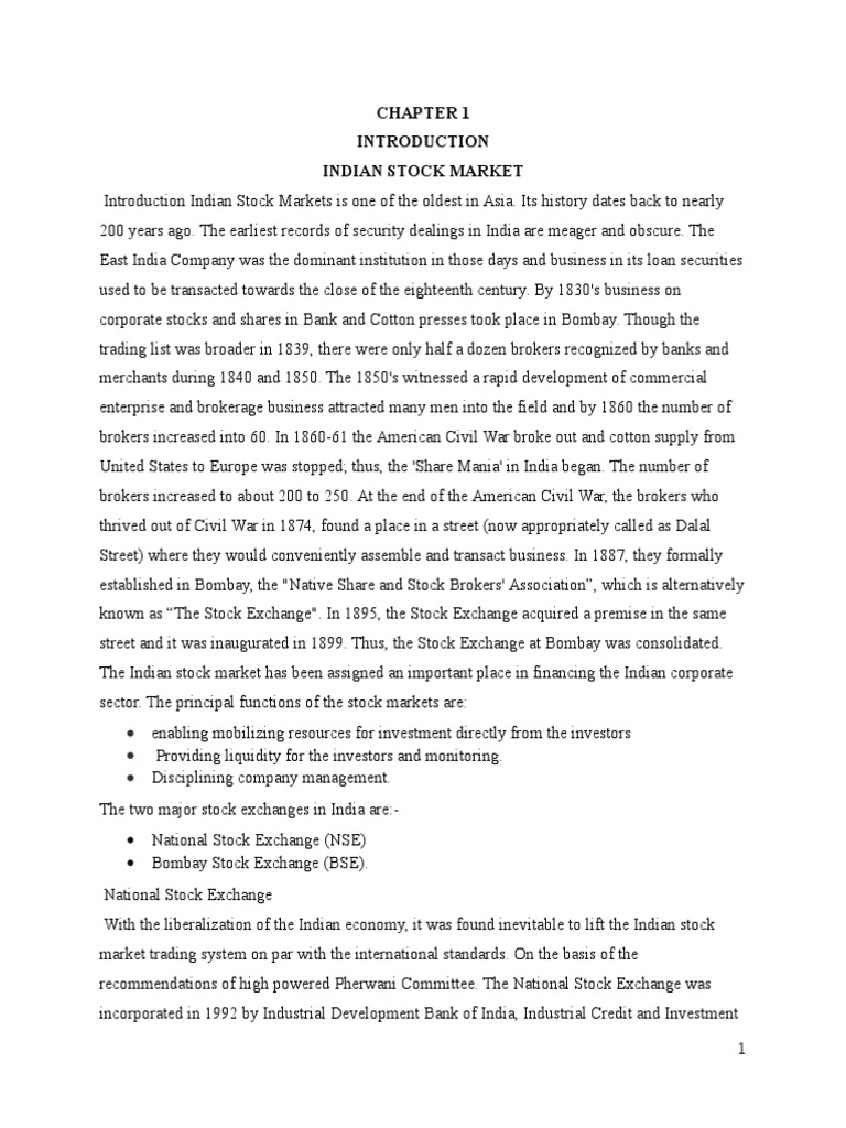 Overview of India's Stock Market History | PDF | Investing | Bonds ...