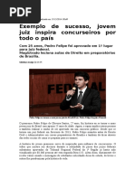 Exemplo de Sucesso, Jovem Juiz Inspira Concurseiros Por Todo o País
