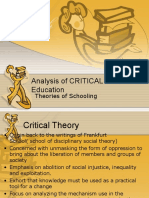 Analysis of CRITICAL THEORY in Education Theories of Schooling-5