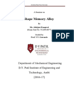Shape Memory Alloy: Department of Mechanical Engineering Technology, Ambi (2016 17)