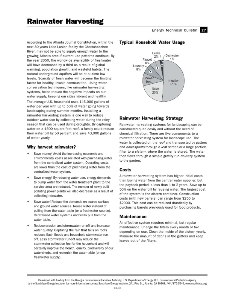 Rainwater Harvesting Benefits and Guide | PDF | Water | Hydrology And ...