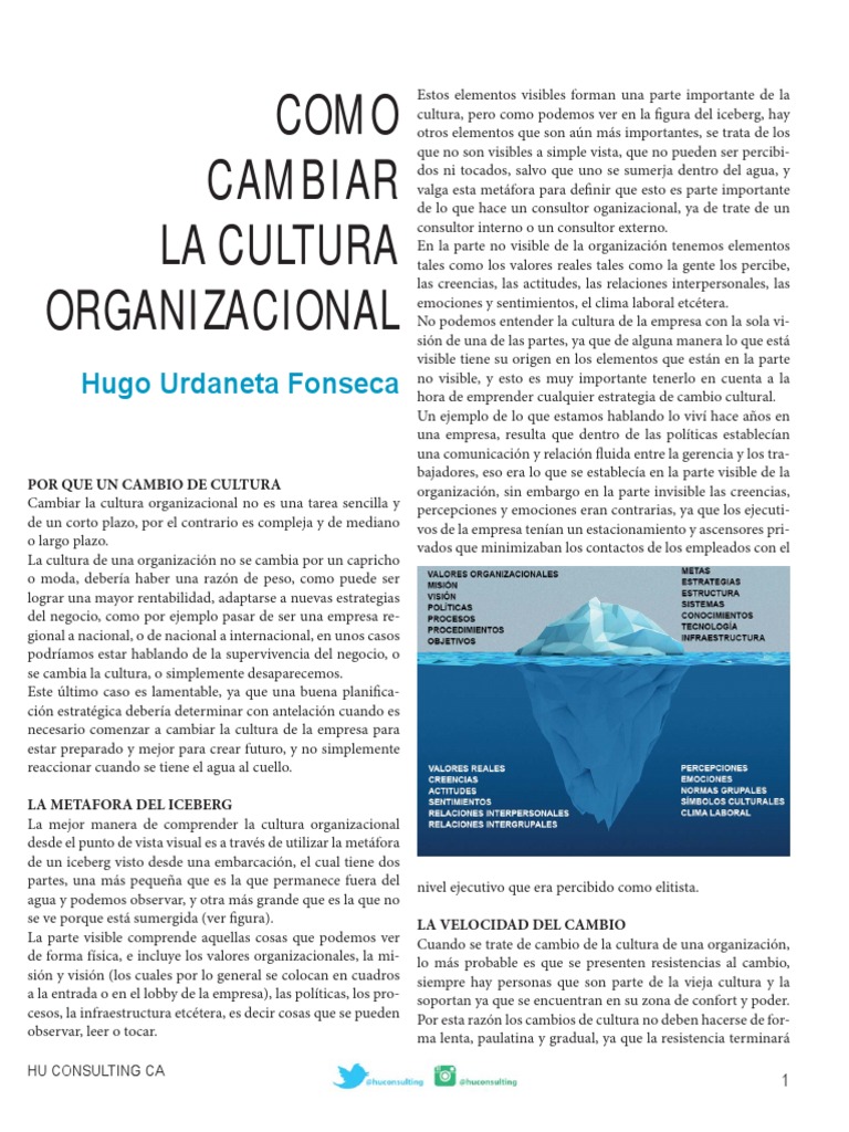 Cambio Cultural Organizacional Efectivo | PDF | Liderazgo | Comunicación