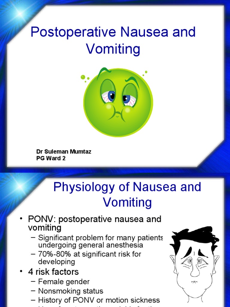 Postoperative Nausea and Vomiting Insights | PDF | Neuroscience | Vomiting
