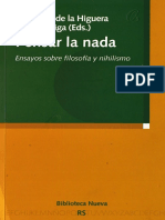 Pensar La Nada-Ensayos Sobre Filosofía y Nihilismo-L. Sáez, J. de La Higuera, J. E. Zúñiga (Edit.) - 2007-Libro PDF