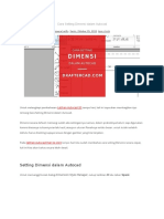 Cara Setting Dimensi Dalam Autocad