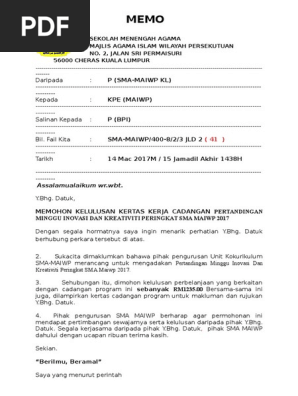 Memo Kelulusan Inovasi Pdf