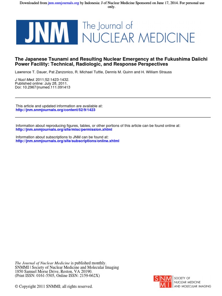 J nucl med 2011 dauer 1423 32 pdf fukushima daiichi nuclear power