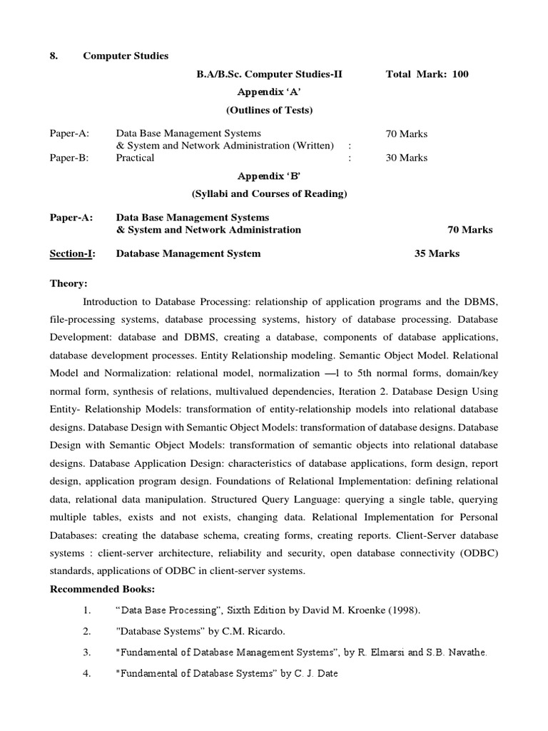 Computer Studies II PDF | PDF | Relational Database | Database Design