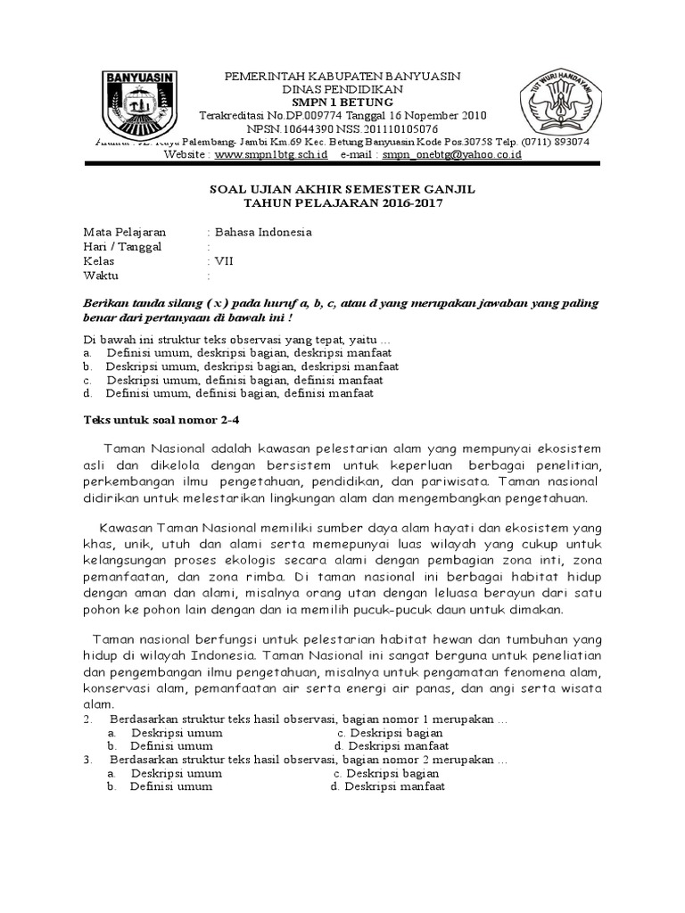 Teks Observasi Biota Laut Taman Bunaken Terkait Teks