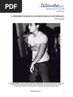 A Performatividade Da Documentação de Performance