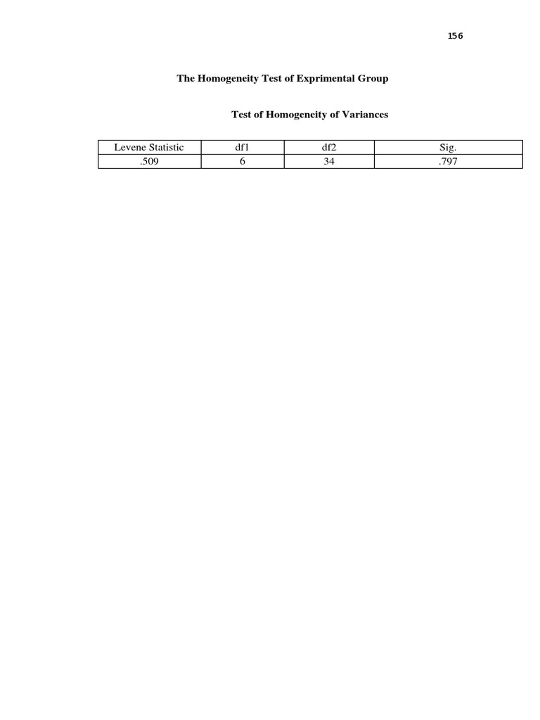 The Homogeneity Test PDF | PDF