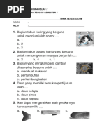 Soal Uts Ipa Kelas 2 Semester 1 - Ganjil