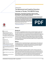 The Behaviorral and Cognitive Executive Disorder of Stroke: Study Grefex