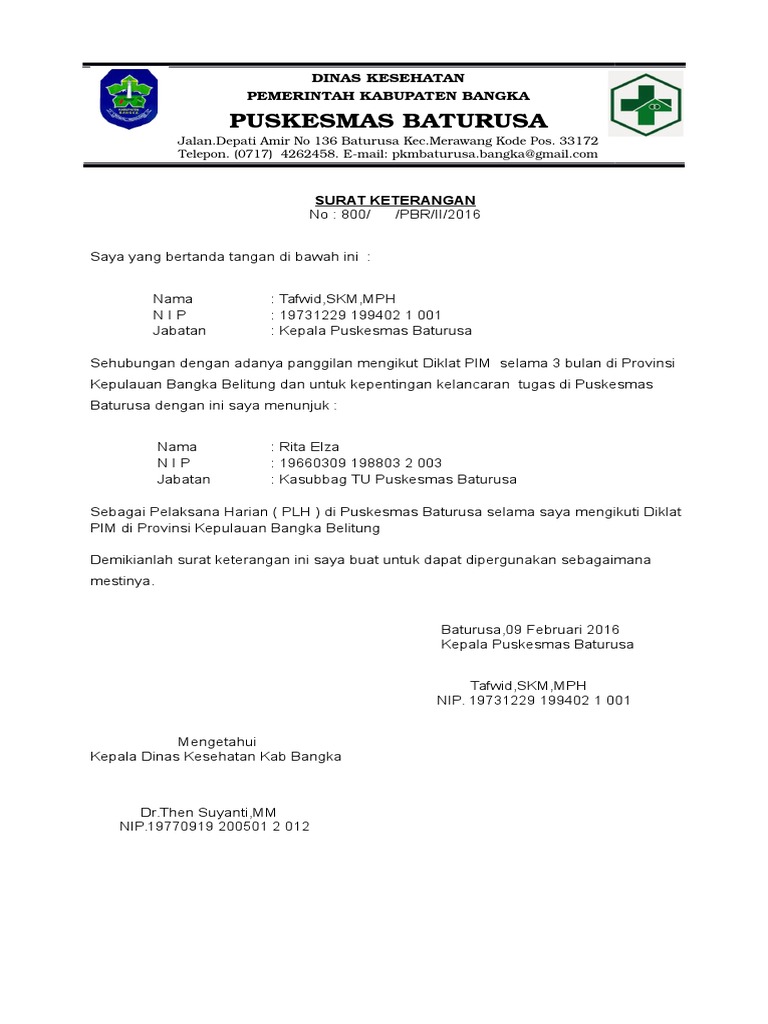 Contoh Surat Pelimpahan Tugas Pdf