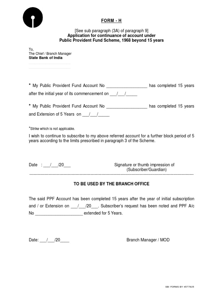Form-H - (PPF Extention) PDF | PDF