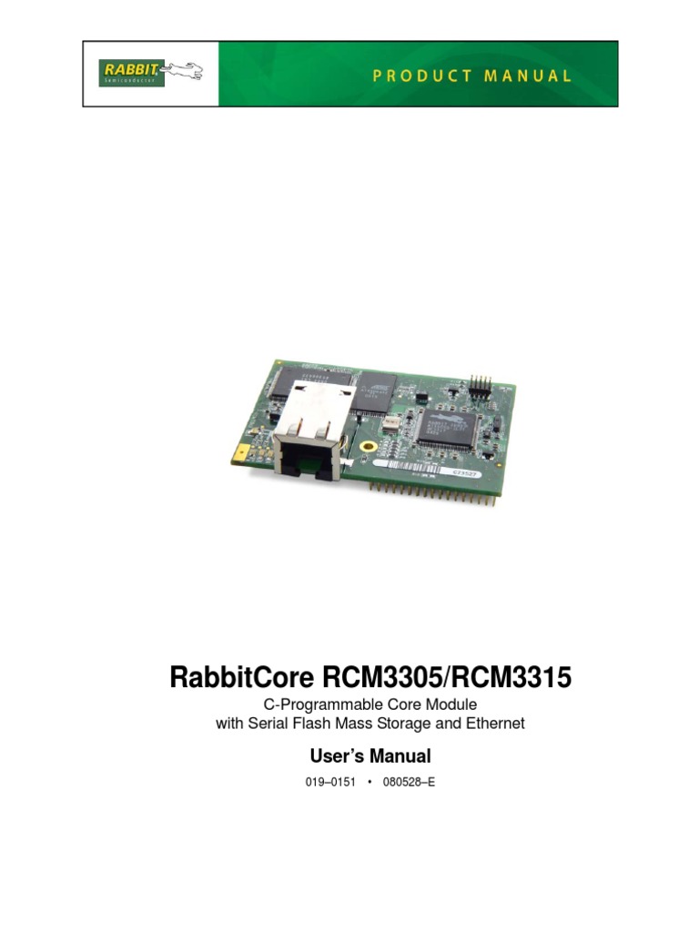 Rabbitcore Rcm3305/Rcm3315: User'S Manual | PDF