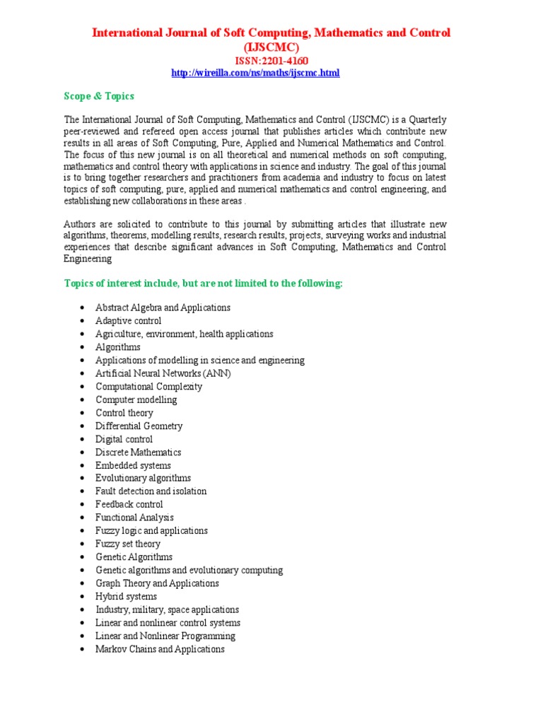 IJSCMC | PDF | Control Theory | Teaching Mathematics