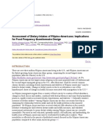 Assessment of Dietary Intakes of Filipino-Americans: Implications For Food Frequency Questionnaire Design