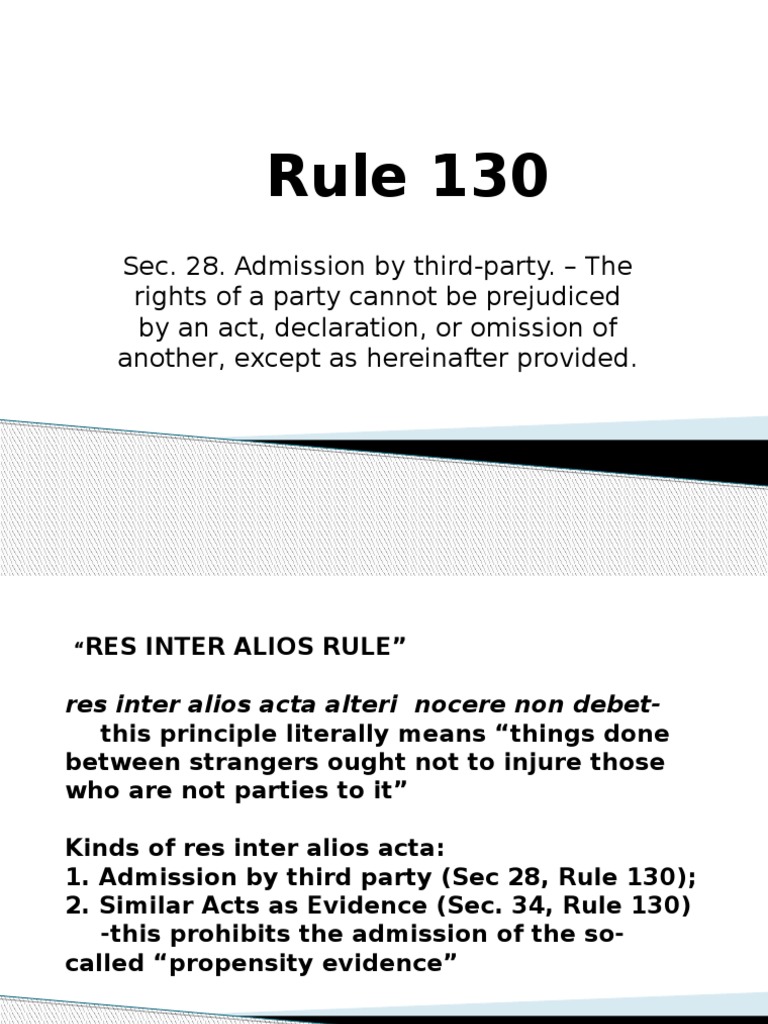 Understanding Res Inter Alios Acta Rule | PDF | Law Of Agency | Private Law