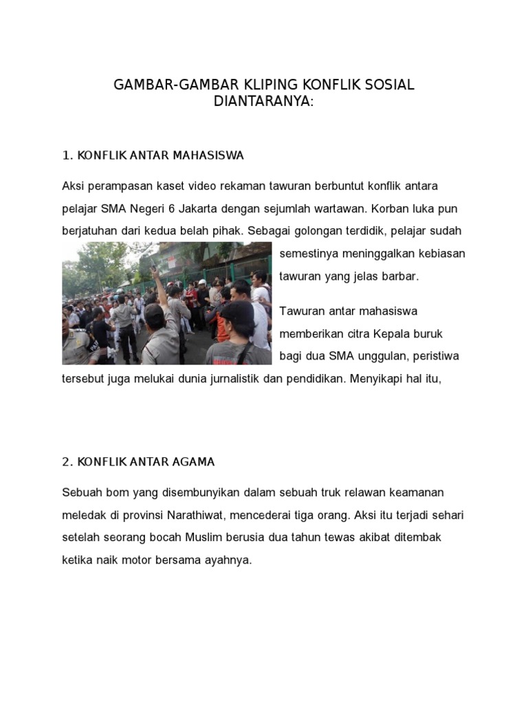 Kliping konflik sosial