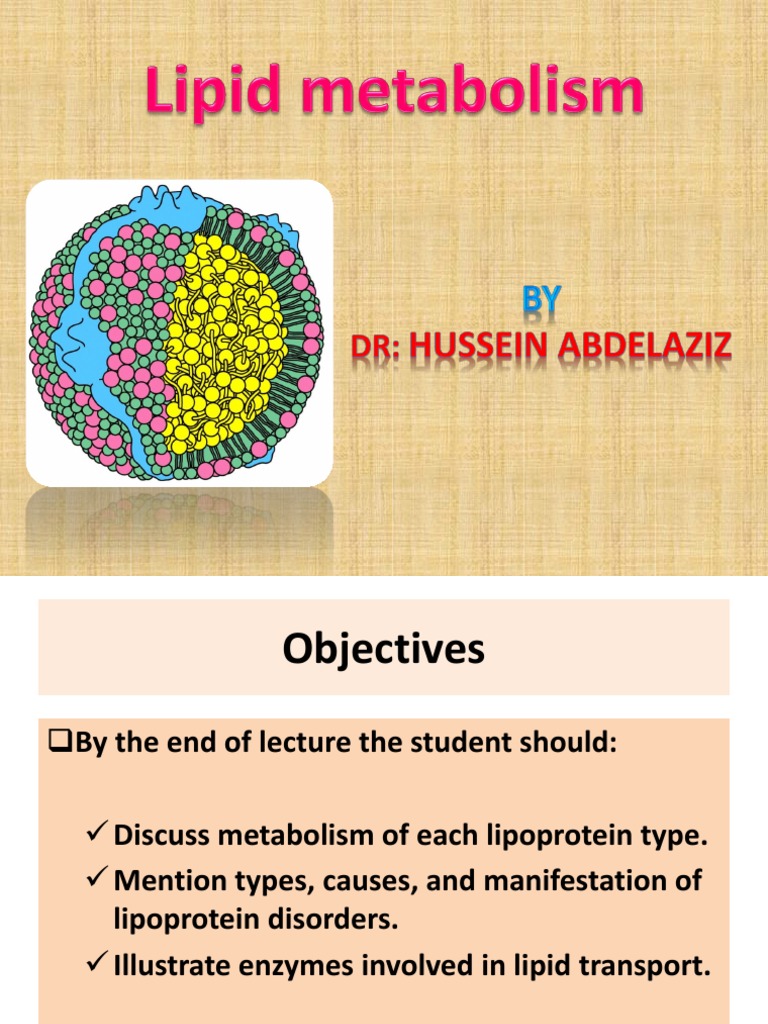 Lipid Metabolism - 3rd Lecture | PDF | Lipoprotein | Cholesterol