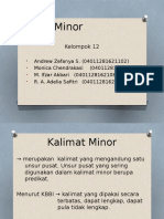 Bahasa Indonesia Kalimat Minor