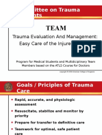Committee On Trauma Presents: Trauma Evaluation and Management: Easy Care of The Injured Patient