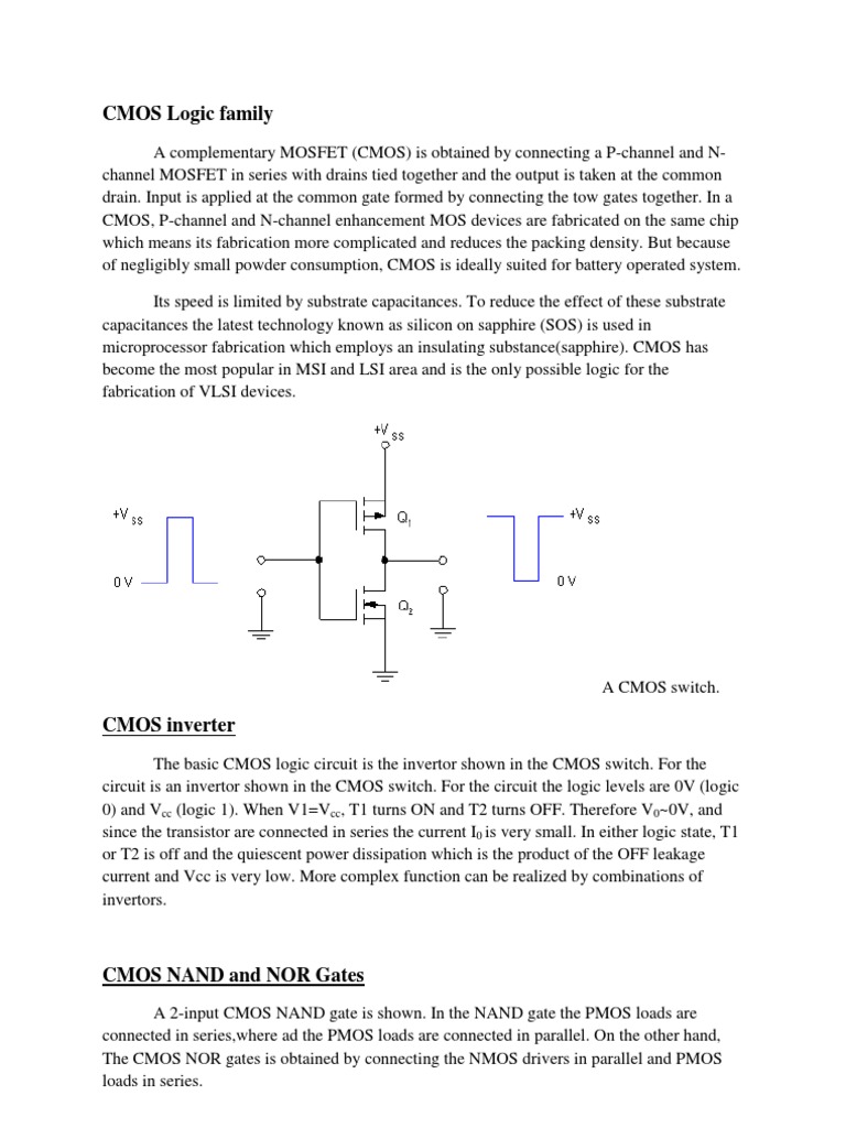 CMOS Logic Family | Download Free PDF | Cmos | Logic Gate